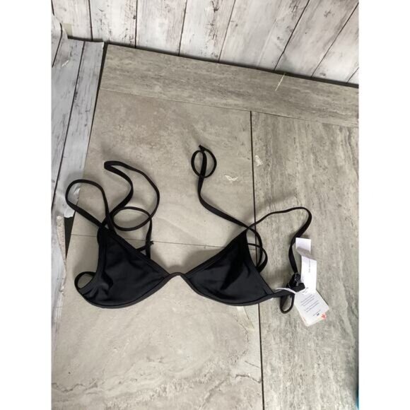 Mare Perpetua Black Women's Sexy Adjustable Bikini Top Swimwear Size Medium NWT - Picture 1 of 2